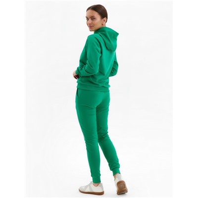Костюм с начёсом женский (толстовка, брюки) Tusi, размер 44, зелёный