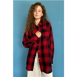 Рубашка женская  HUG077/08/Красный, черный