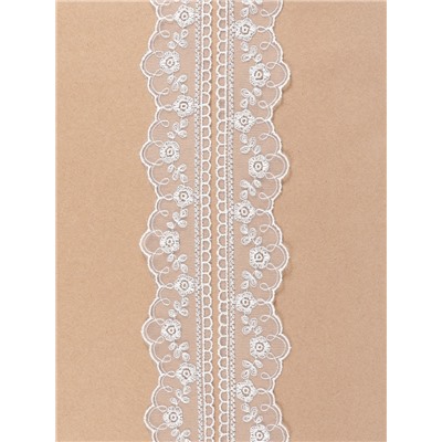 Кружево на сетке, 40 мм, 11±1 м, айвори