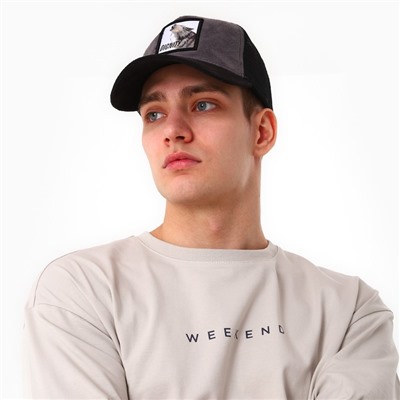 Кепка мужская с сеткой DIGNITY, чёрная, р-р 56