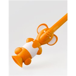 Детская зубная щётка с песочными часиками (оранжевая)