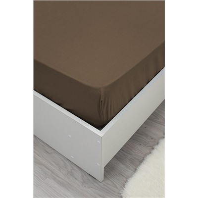 Простыня на резинке горький шоколад 180х200 бязь 120гр/м Текстильная коллекция НАТАЛИ, 1182893