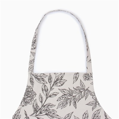 Фартук «Этель» Black flowers, 60×70 см, 100% хлопок, саржа 190 г/м²