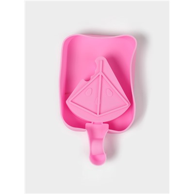 Форма для мороженого Доляна «Арбузная долька», силикон, 14×7.5×2.5 см, розовая