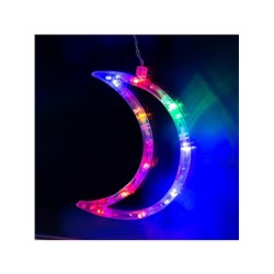 Гирлянда «Бахрома» 2.7×0.9 м с насадками «Месяц», IP20, прозрачная нить, 138 LED, свечение мульти, 8 режимов, 220 В