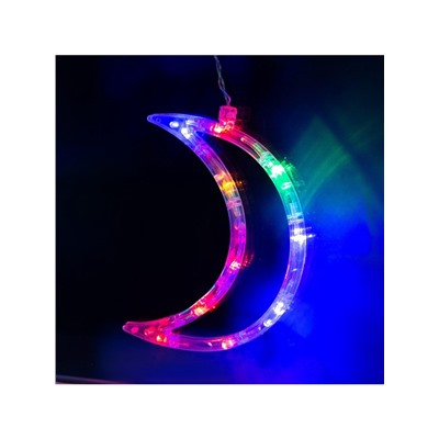 Гирлянда «Бахрома» 2.7×0.9 м с насадками «Месяц», IP20, прозрачная нить, 138 LED, свечение мульти, 8 режимов, 220 В