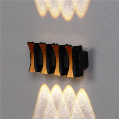 УЦЕНКА Светильник фасадный «Элегант», FSD-041, 8 Вт, 3000К, 4 луча, IP65, 220 В, пластик, черный 1