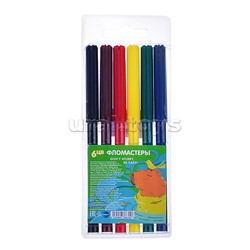 Фломастеры "Капибара", 6 цветов, на водной основе с вентилируемым колпачком.