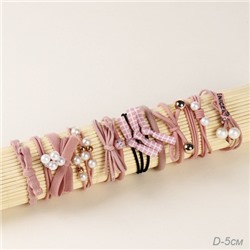 Резинка для волос набор 12 штук / YAN-26 /уп 1/розовые