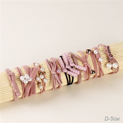 Резинка для волос набор 12 штук / YAN-26 /уп 1/розовые