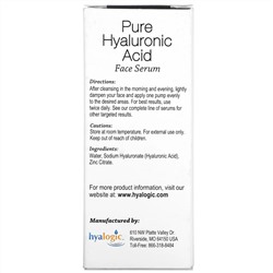 Hyalogic, Pure Hyaluronic Acid Face Serum, 1 fl oz (30 ml)