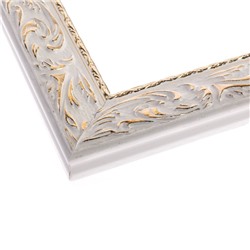 Рама для картин (зеркал) 50×70×4 см, дерево «Версаль», бело-золотая