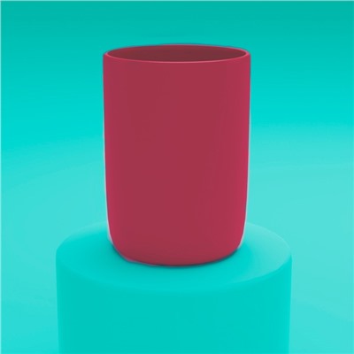 Набор аксессуаров для ванной комнаты «Тринити», 6 предметов, мыльница, дозатор для мыла, два стакана, ёрш, ведро, розовый