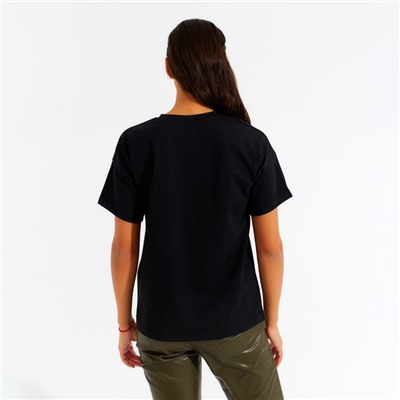 Футболка женская MINAKU Girl, чёрная, размер 44