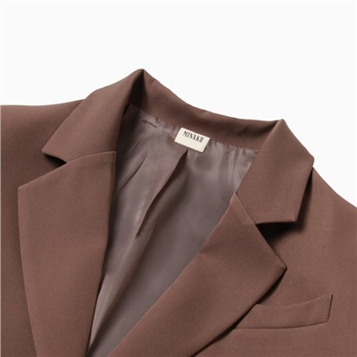Пиджак женский MINAKU: Classic, размер 50-52, коричневый