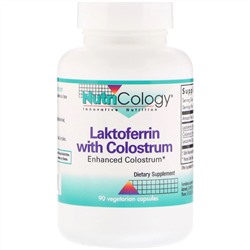 Nutricology, лактоферрин с молозивом, 90 вегетарианских капсул
