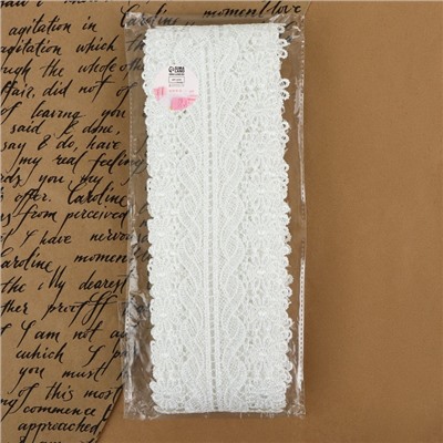 Кружево гипюровое, 80 мм, 6.8±0.5 м, белое