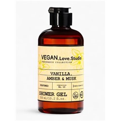 Подарочный набор женский VEGAN.Love.Studio, гель для душа, крем-лосьон, парфюмированный, ваниль, амбра, мускус