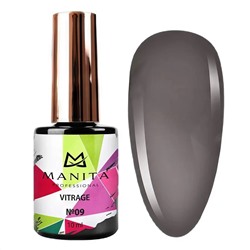 MANITA Гель-лак для ногтей c эффектом витража / Vitrage №09, черный, 10 мл 23298