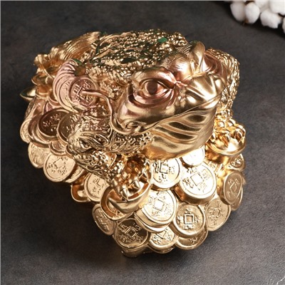 Копилка для денег «Жаба на деньгах», гипс, большая, 25×34×20 см