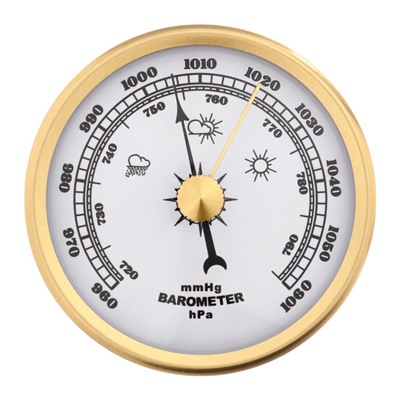 Барометр механический, настенный, золотая рамка, d=6 см