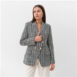Пиджак женский твидовый двубортный MIST, размер 44, синий