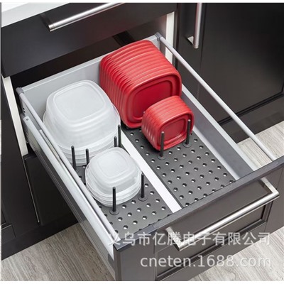 Подставка-органайзер для посуды в выдвижной ящик/ ЭОС-6001 /уп 80/