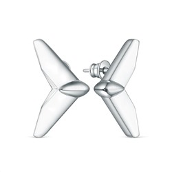 Серьги-пусеты из серебра родированные 220-10-275р