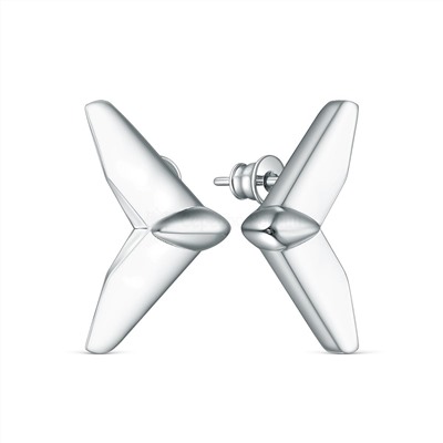 Серьги-пусеты из серебра родированные 220-10-275р