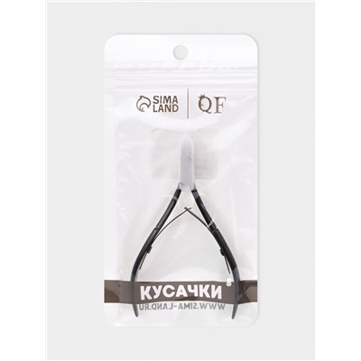 Кусачки маникюрные для кутикулы, двойная пружина, 11 см, длина лезвия-8 мм, чёрные, серебристые