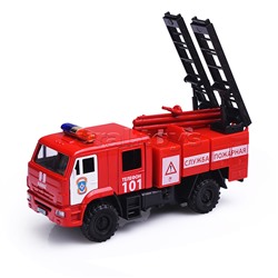 Машина металл Камаз-43502 МЧС 15,5 см, двери, подв дет, инер, кор.