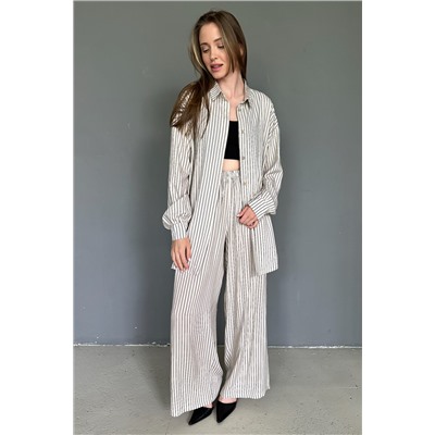 Костюм женский  SET065/09/Молочный, черный