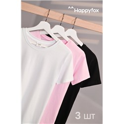Женская базовая футболка из хлопка 3 шт. Happyfox