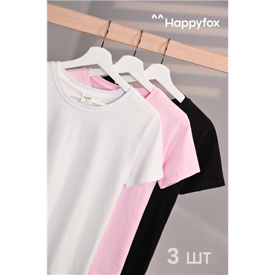 Женская базовая футболка из хлопка 3 шт. Happyfox