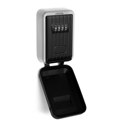 Сейф-ключница кодовая ТУНДРА, металлическая, с защитной крышкой, серый, черный