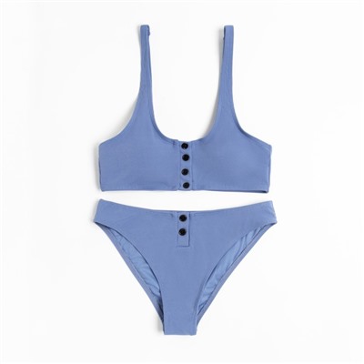 Купальник раздельный на пуговицах женский MINAKU, размер 48, синий