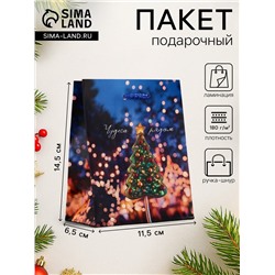 Пакет подарочный новогодний ламинированный, «Чудеса рядом», 11.5×6.5×14.5 см