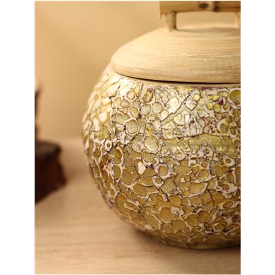 Банка для сыпучих продуктов, 13×13×12 см, бамбук