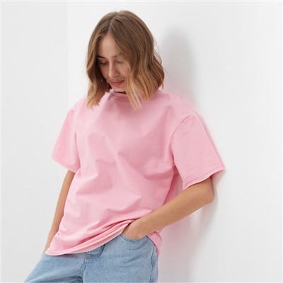 Футболка женская MINAKU: Casual Collection, светло-розовый, размер 50