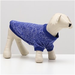 Свитер меланжевый, размер XS (ДС 14, ОШ 23, ОГ 22 см), синий