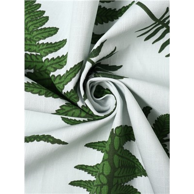 Шторы для кухни с подхватами «Этель. Папоротник», 150×180 см - 2 шт., репс 220 г/м², 100% хлопок