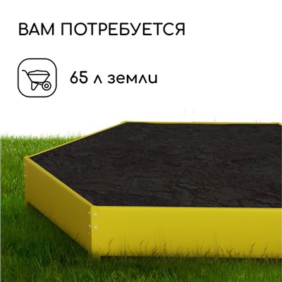 Клумба оцинкованная, d=80 см, высота бортика 15 см, жёлтая, Greengo