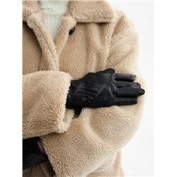 Перчатки женские зимние, безразмерные, с утеплителем, чёрные