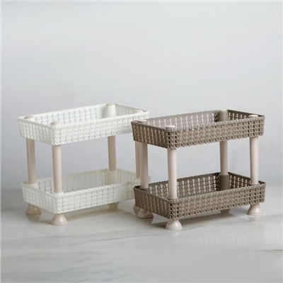 Этажерка настольная 2 яруса «Плетение», 24×15×20 см, МИКС