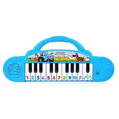 Пианинко веселые нотки "Синий трактор" 70 песен, звуков. удобная ручка.)
