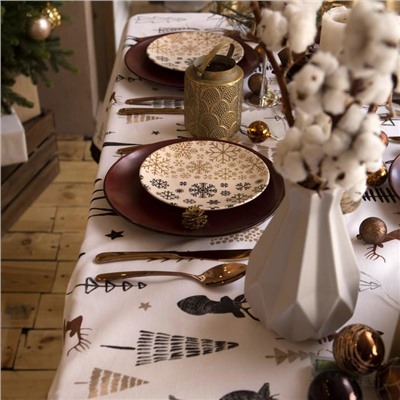 Скатерть новогодняя «Доляна» X-Mas 146×110± 3 см, 100% хлопок, рогожка 164 г/м²
