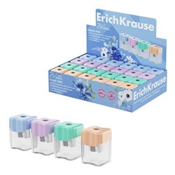 Точилка пластиковая с контейнером Wave Mini, Pastel Bloom ассорти 60044 ErichKrause