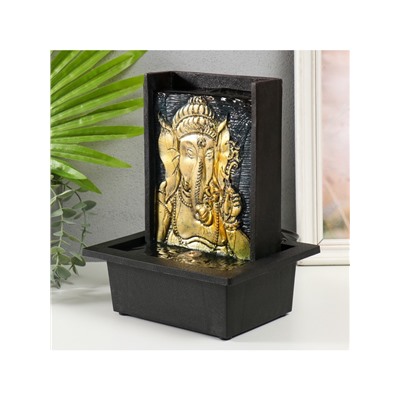 Фонтан настольный с подсветкой «Портрет Ганеша с цветком руке», от сети, 21×17×27 см