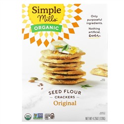 Simple Mills, Organic Seed Flour Crackers, Original, 4.25 oz (120 g)