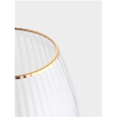 Набор бокалов для вина Magistro «Орион», 550 мл, 4 шт., 10×22 см, стекло, с золотой отводкой, прозрачный